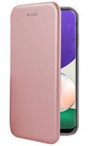 Луксозен кожен калъф тефтер ултра тънък Wallet FLEXI и стойка за Nokia X10 / NOKIA X20 златисто розов 